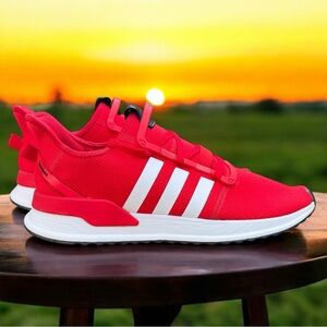 Adidas Bold Red Trainers with Classic White Accents - Size 12